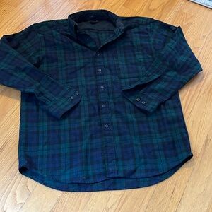 Pendleton Fireside Plaid Flannel Wool Shirt blackwatch plaid size large